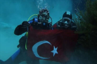 Türk Polis Teşkilatının 176. yılı Gökpınar Gölü'nde Türk bayraklı dalışla kutlandı
