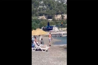 SHGM 'plaja iniş yapan helikopter'le ilgili işletme ve pilottan açıklama isteyecek