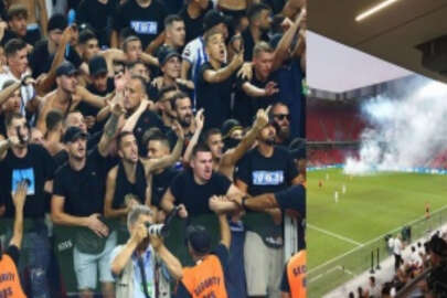 KF Tirana - Beşiktaş maçı yaşanan tribün olayları nedeniyle 15 dakika geç başladı