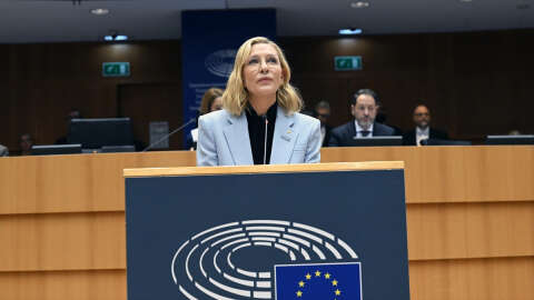 Yıldız oyuncu Cate Blanchett, AP'de BM'nin "Gazze'de ateş çağrısını" dillendirdi