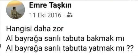 Şehit Taşkın'ın 'al bayraklı tabut' paylaşımı ortaya çıktı