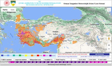 Meteoroloji, 'MEUS' ile yangın risk haritaları oluşturuyor