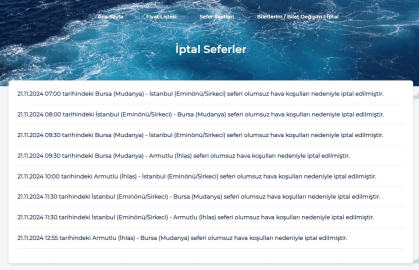 BUDO'nun 8 seferi iptal edildi
