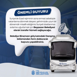 Beypazarı Belediyesi'nden Suriye'ye dönmek isteyenler için transfer hizmeti