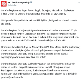 Cumhurbaşkanı Erdoğan, Macaristan Başbakanı Orban'ı kabul etti (2)
