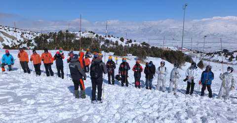Ergan Dağı Kayak Merkezi'nde çığ tatbikatı