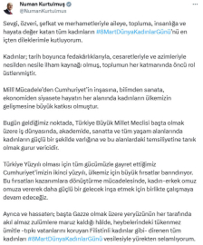 Meclis Başkanı Kurtulmuş'tan 'Dünya Kadınlar Günü' mesajı