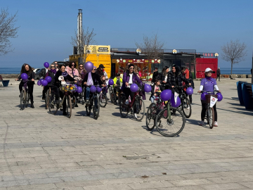 Ordu'da kadınlar ‘8 Mart’ için pedal çevirdi