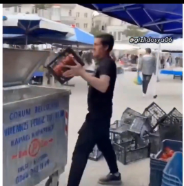 Çorum'da domatesleri çöpe döken pazarcıya milyonluk para cezası