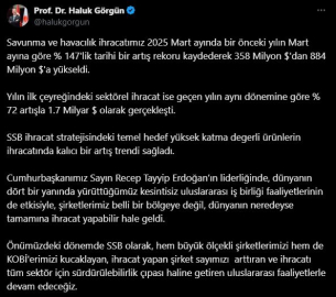 Haluk Görgün: Savunma ve havacılık ihracatımız martta 884 milyon dolara yükseldi