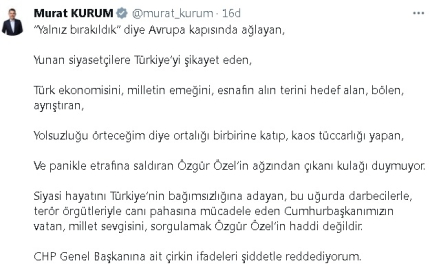 Bakan Kurum: Cumhurbaşkanımızın vatan, millet sevgisini, sorgulamak Özel’in haddi değildir