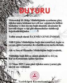 Samsun'un 2 ilçesinde eğitime yarım gün ara