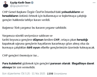 AK Parti'li İnan: CHP, gençleri illegaliteye davet etmeye son vermelidir
