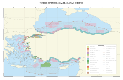 Türkiye Deniz Mekansal Planlaması haritası yayımlandı