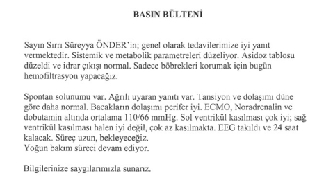 İstanbul- Hastaneden Sırrı Süreyya Önder'in sağlık durumuna ilişkin yeni açıklama