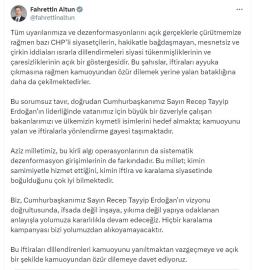 Altun: Bazı CHP'li siyasetçilerin çirkin iddiaları, siyasi tükenmişliklerinin açık bir göstergesi