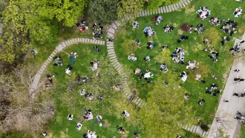 İstanbul - İstanbul'da deprem sonrası Maçka Parkı'nda yoğunluk havadan görüntülendi / Ek bilgilerle