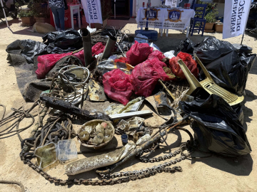 Bodrum'da tarihi antik kentin sularından 2 ton çöp çıktı