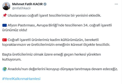 Afyon pastırmasına AB'den coğrafi işaret tescili