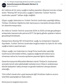 DMM: Düşen yolcu uçağının bakımlarının Türk firması tarafından yapıldığı iddiası doğru değildir