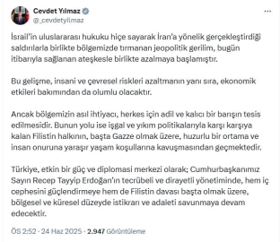 Cevdet Yılmaz: Türkiye, istikrarı ve adaleti savunmaya devam edecektir