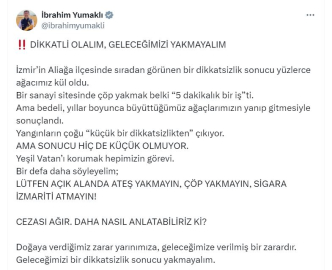 Bakan Yumaklı'dan orman yangınlarına karşı uyarı