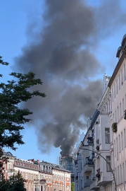 Berlin'de inşaat halindeki binada yangın çıktı