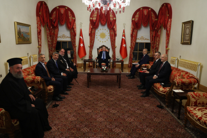 İstanbul - Cumhurbaşkanı Erdoğan, Kudüs Rum Ortodoks Patriği Giannopoulos'u kabul etti