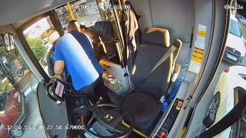 Aydın’da otobüs şoförü Heimlich manevrası ile hayat kurtardı; o anlar kamerada