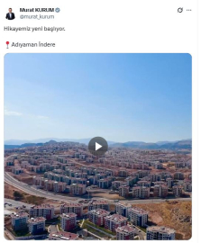 Bakan Kurum'dan 'Adıyaman İndere' paylaşımı