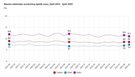 TÜİK: İşsizlik oranı eylülde sabit kaldı