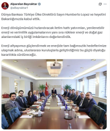 Bakan Bayraktar, Dünya Bankası Türkiye Ülke Direktörü Lopez ile görüştü