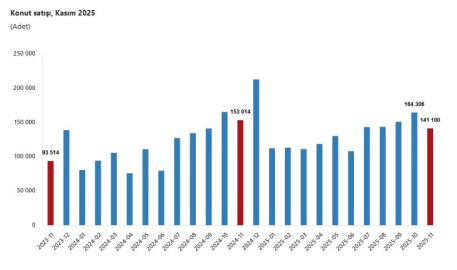 TÜİK: Kasım ayında 141 bin 100 konut satıldı
