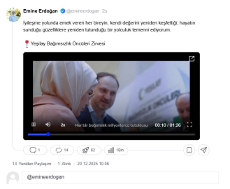 Emine Erdoğan'dan 'Bağımsızlık Öncüleri Zirvesi' paylaşımı
