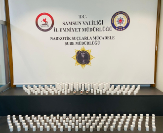 Samsun’da 14 bin 100 sentetik hap ele geçirildi