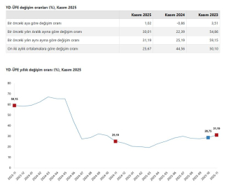 TÜİK: Yurt dışı üretici fiyatları kasımda arttı