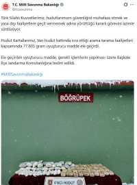 MSB: Van'da 77 kilo uyuşturucu ele geçirildi