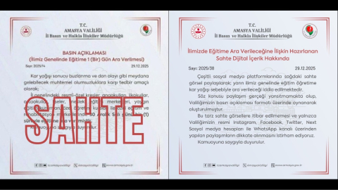 Amasya’da sahte ‘kar tatili’ paylaşımlarına yalanlama