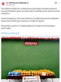 MSB: Van'da 50,9 kilo uyuşturucu ele geçirildi