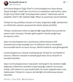 İletişim Başkanı Duran’dan, Özgür Özel’in Cumhurbaşkanı Erdoğan’a yönelik sözlerine tepki