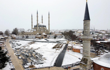 Edirne beyaza büründü