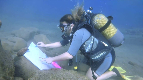 Emekli hemşire, 8 yıldır su altında resim yapıyor