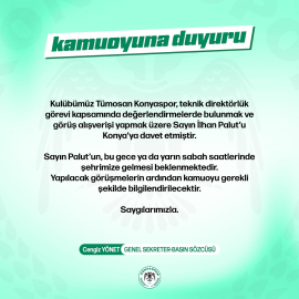 Tümosan Konyaspor, İlhan Palut'u davet etti