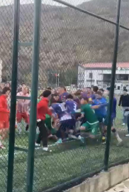 Tokat'ta amatör ligdeki kavga kamerada