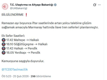 Ramazan boyunca Marmaray'da ek sefer