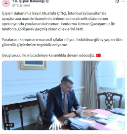 Bakan Çiftçi'den operasyonda yaralanan uzman çavuşa 'geçmiş olsun' telefonu