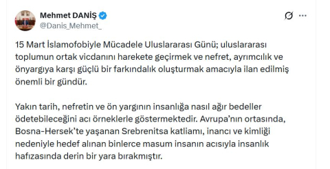 RTÜK Başkanı Daniş: İslamofobi ile mücadele, insanlığın ortak sorumluluğudur
