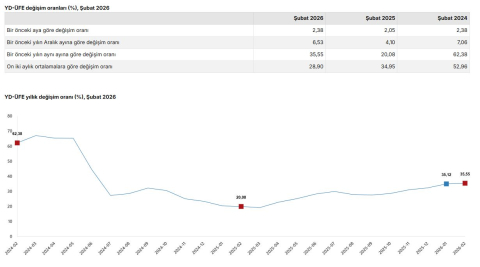 TÜİK: Yurt dışı üretici fiyatları şubatta arttı