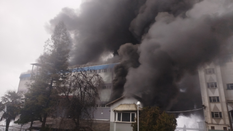 Trabzon'da fındık fabrikasında yangın