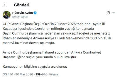 Cumhurbaşkanı Erdoğan'dan Özgür Özel'e tazminat davası